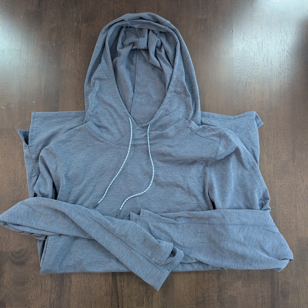 Lightweight Blue Hooded Sweatshirt